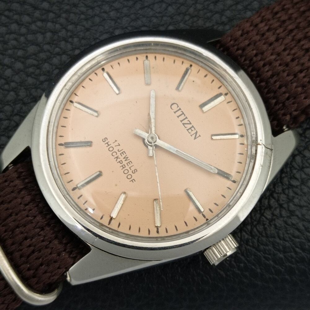 Vintage 1971 Citizen Manual Mens Silver Watch & Orange accents - Picture 6 of 9